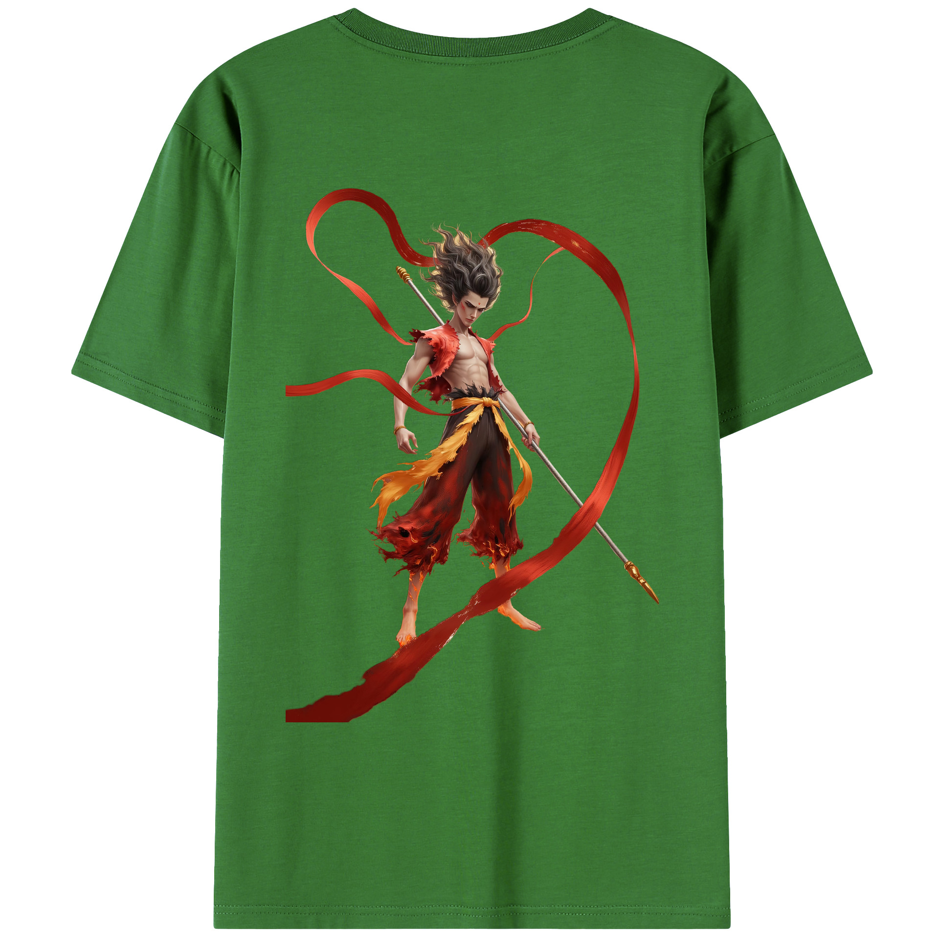 （画像用） Ne Zha 2 ナタ 魔童の大暴れ レディース半袖Tシャツ(バックプリント)